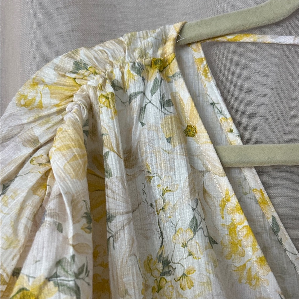 H&M White Maxi Dress with Yellow Floral Print